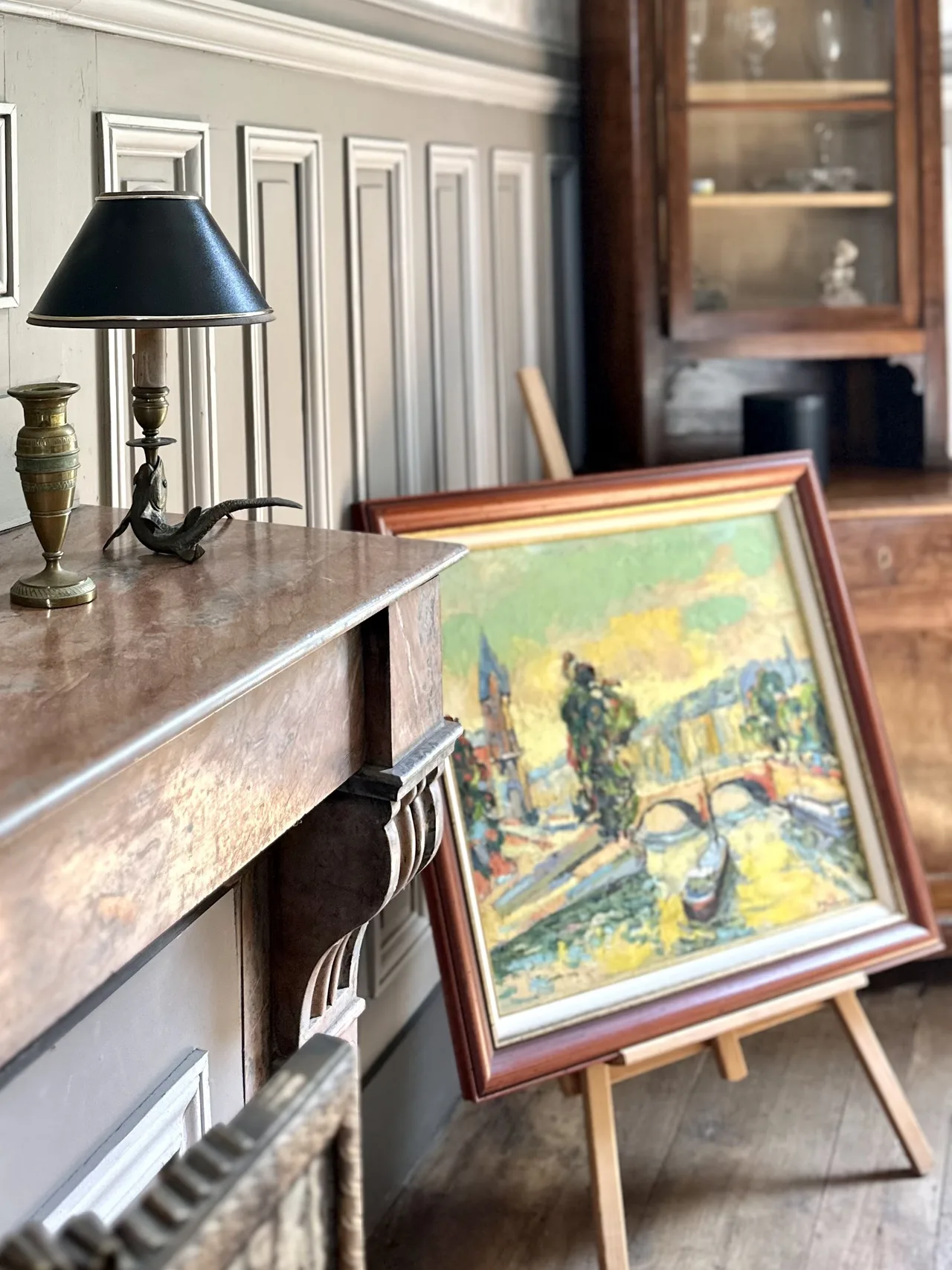 Peinture — Salon petit déj — Manoir à Roz Maria.